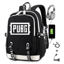 Playerunknown's Battlegrounds рюкзак для мужчин с принтом PUBG студентов школьная сумка для женщин повседневные Путешествия Ноутбук Рюкзак с зарядкой USB