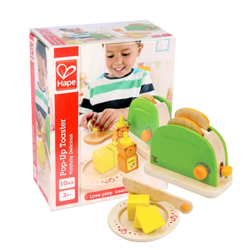 Hape, детские деревянные ролевые игры, наборы для моделирования, тостеры, хлебопечка, блендер, набор для выпечки, игровой миксер, кухонная ролевая игрушка - Цвет: 1 set
