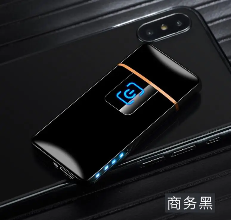black Электрическая зажигалка с подключением к usb зарядка прикуриватель ветрозащитная Зажигалка без масла бездымный может привести в самолет для путешествий кемпинга - Цвет: black