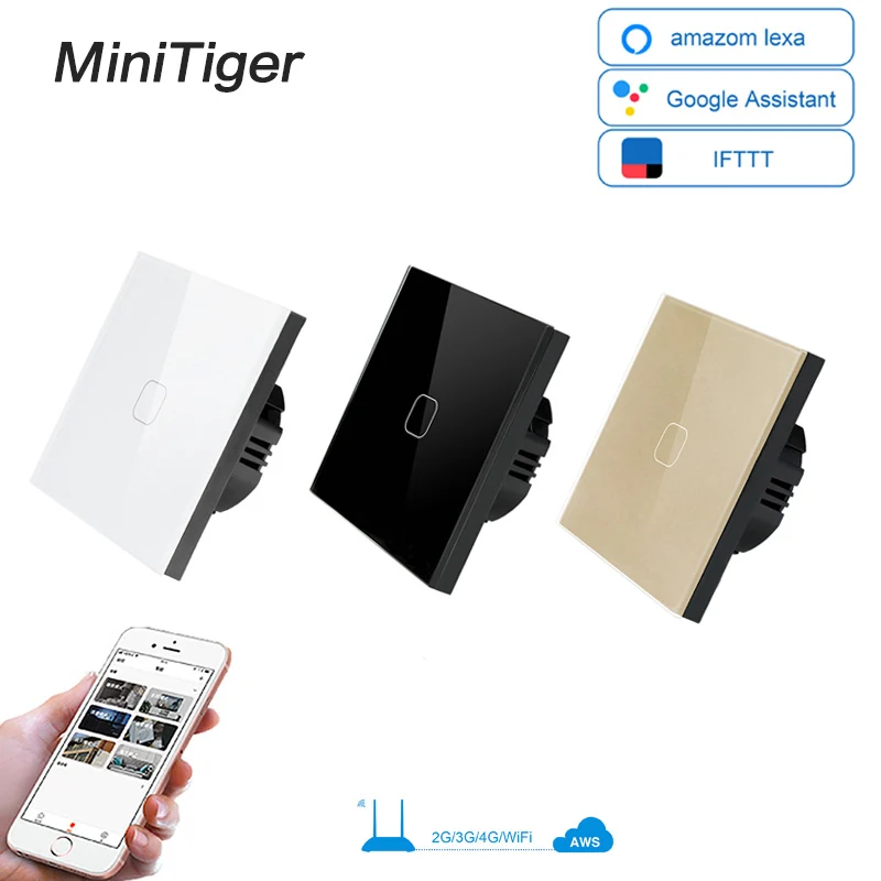Minitiger умный дом 2 банды 1 способ беспроводной Wi-Fi ЕС Стандартный сенсорный