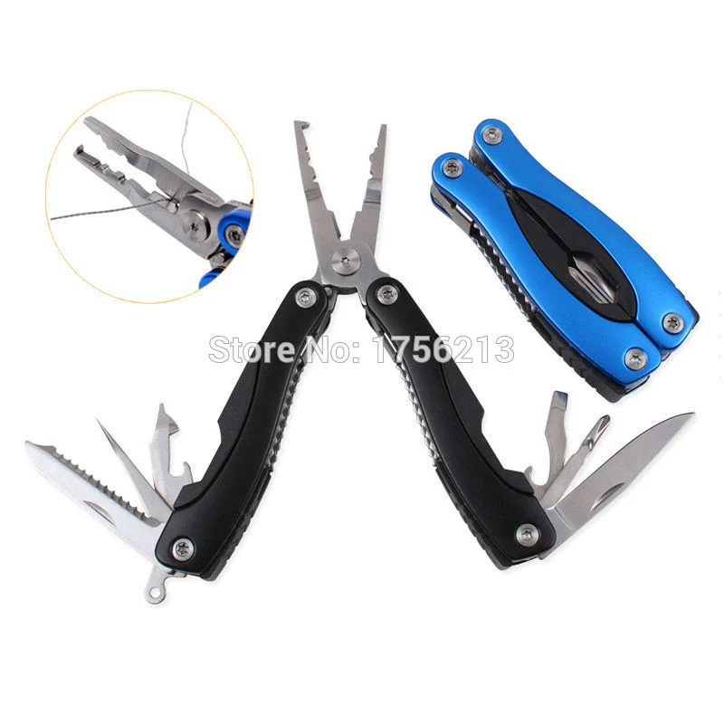 

Multi-Functional Stainless Folding Fishing Pliers Multi Tools with Stainless Steel Line Cutter Hook Remove Fish Scaler Sheath