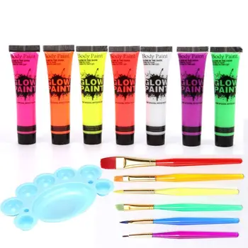

7Pcs 25ml UV Glow Blacklight Luminous Face Body Paint Neon Fluorescent Pigment