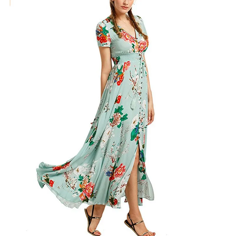 

Long loose V-neck Dress