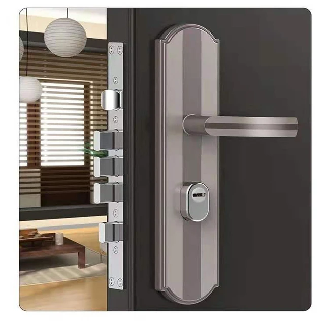 Indoor Household Door Handle For Home With Security Lock Key Set Aluminum  Alloy - Door Handles - AliExpress