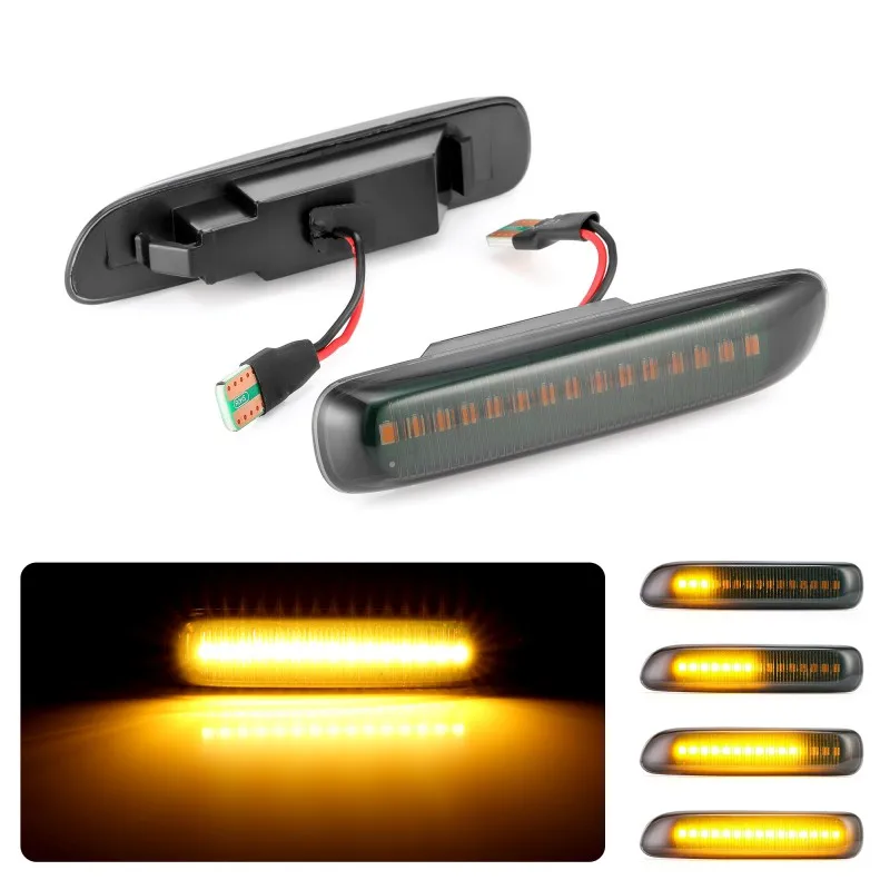 

Dynamic LED Side Marker Light Turn Signal Light Side Indicators Set in Black for 3er BMW e46 BLACK INDICATOR PAIR FLUTED