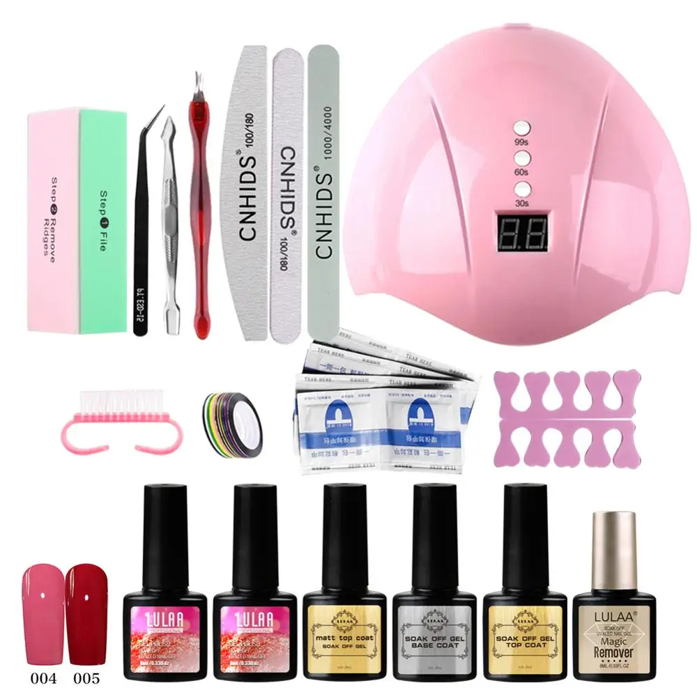 

Nail Set UV LED Lamp Dryer With 14/18pcs Nail Gel Polish Kit Soak Off Manicure Tools Set electric Nail drill For Nail Tools