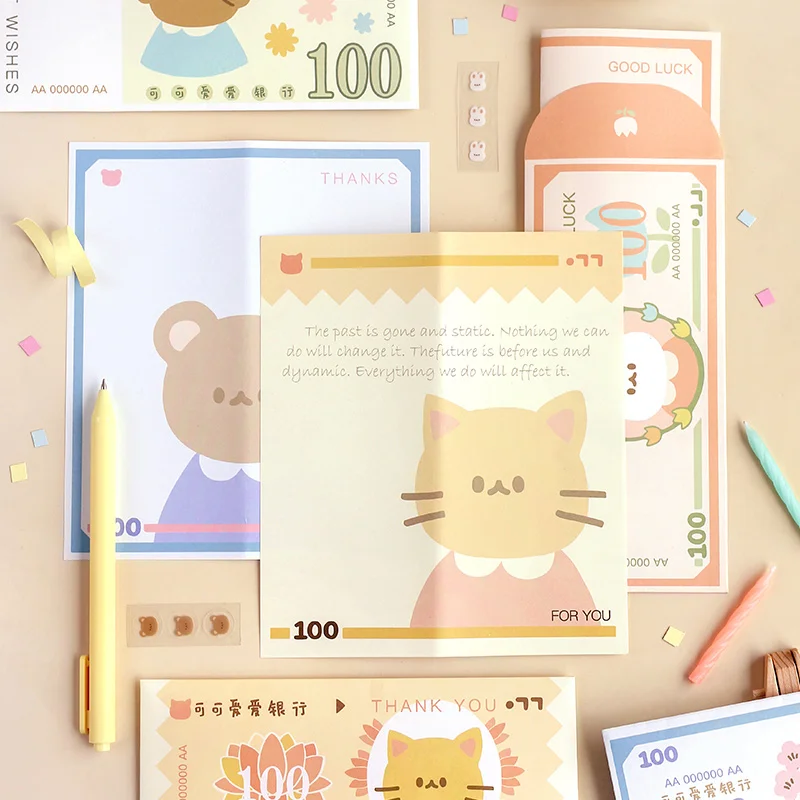 VanYi 4 вида конструкций Animal Vault Kawaii бумажный конверт с буквами Sticker 3 Enjoy