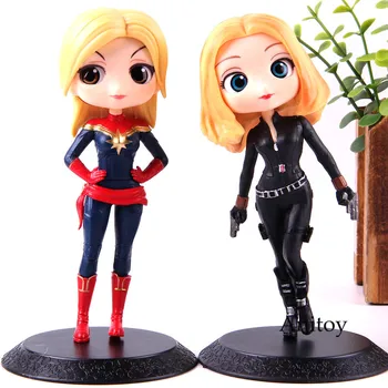 

Q Posket Action Figure Captain Marvel Qposket Black Widow PVC Q Version Collection Model Toy