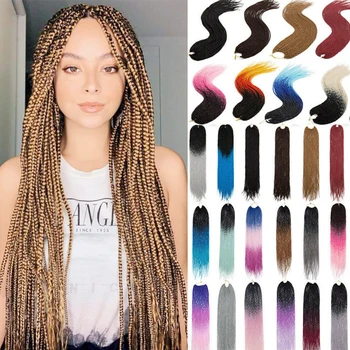 

AZQUEEN Ombre 24 inch Synthetic Braiding Hair for Women Color yellow,blue,pink Ombre Senegalese Twist Hair Crochet braids
