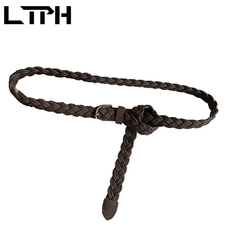 

LTPH ins simple vintage hemp rope weaving belts for women Solid color Fashion matching Korean All-match Casual Belt 2020 New