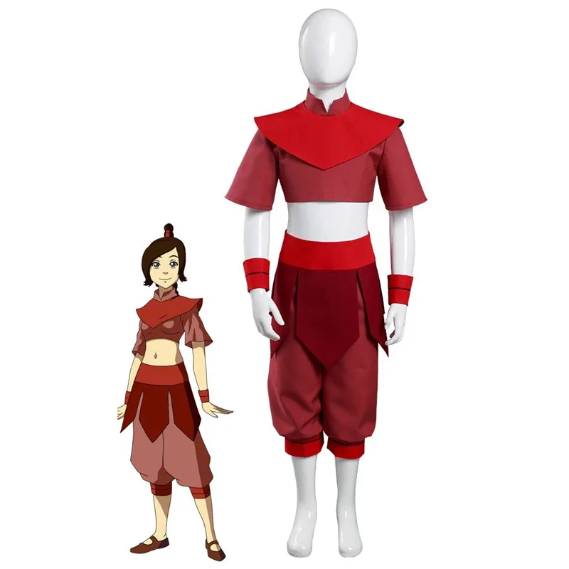 Аватар: Последний карнавальный костюм Airbender Ty Lee женский красный наряд костюмы