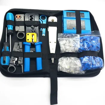 

11 Pcs Network Punch Crimping Tool Pliers Set Crystal Head Cable Tester RJ45 RG-58/59/62/3C/4C Wire Stripper Network Repair Tool
