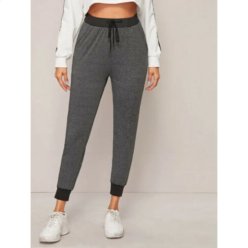 black high waisted slim trousers