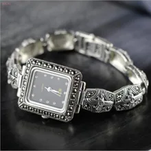 Серебро 925 стерлингового серебра S925 персонализированные красивые женские винтажные часы браслеты для женщин новые модные ювелирные изделия