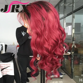 

JRX Colored Red Deep Wave 13*6 Ombre 99j Deep Part Lace Front Human Hair Wigs Preplucked Brazilian Remy Hair For Black Women