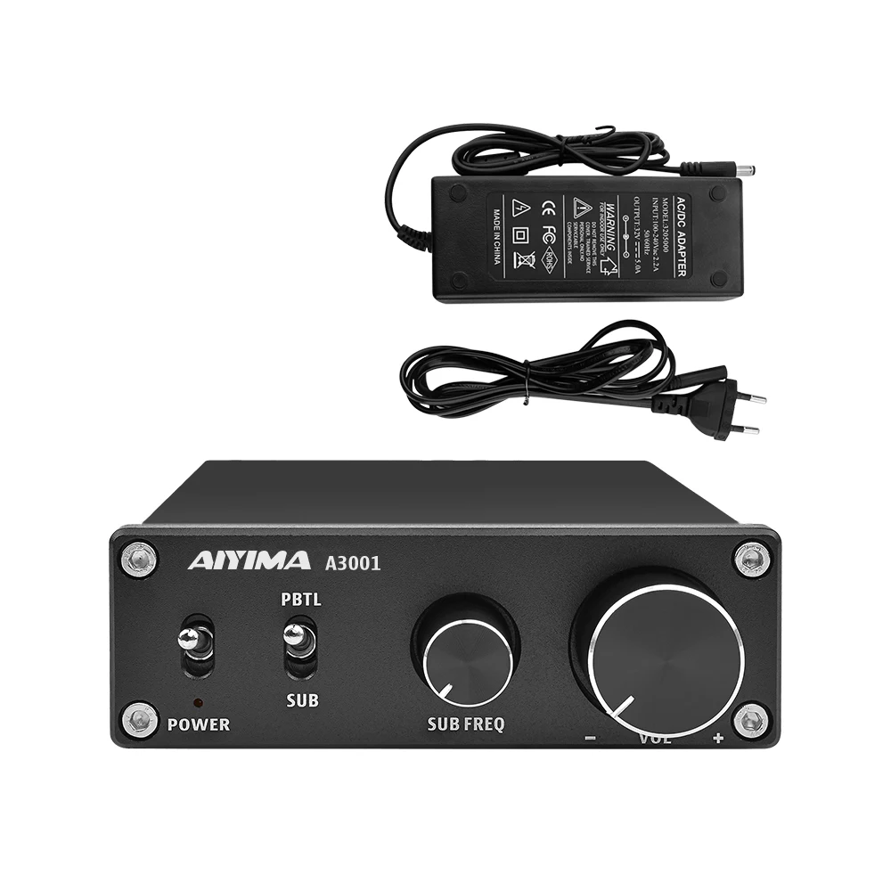 AIYIMA TPA3255D2 усилитель 300 Вт HIFI моно канал аудио Мощный сабвуфер усилитель класса D AMP NE5532 OP AMP для домашнего звука аудио - Цвет: Black-EU Plug