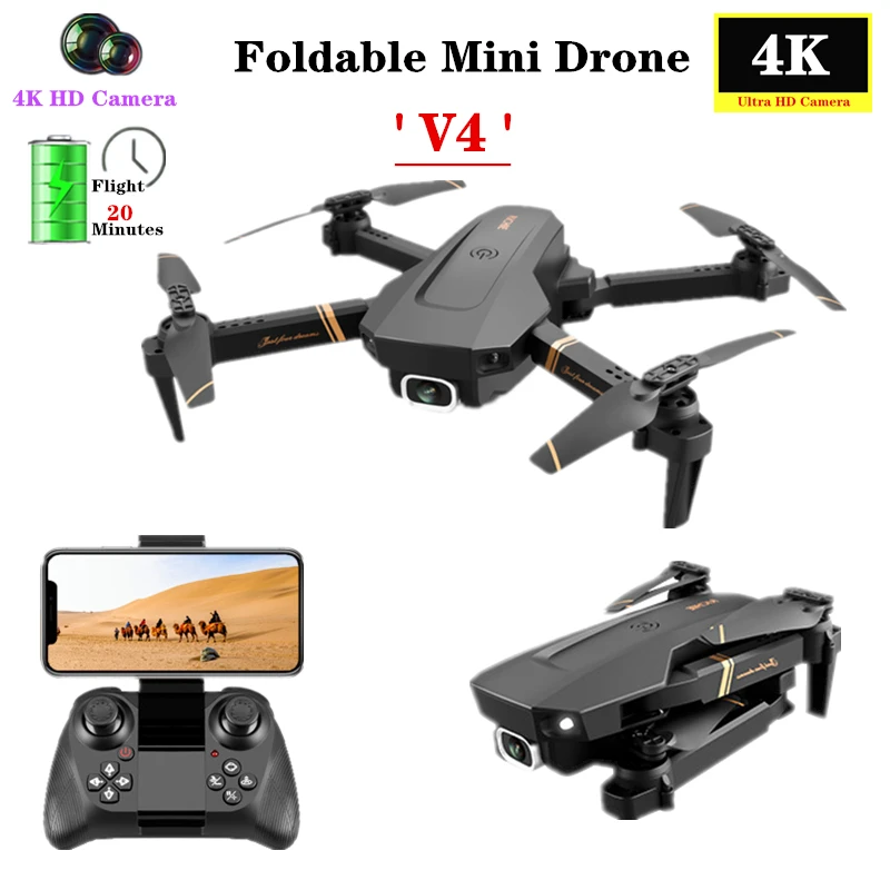 UAV Mini Drone 4K HD Camera Gesture Selfie Quadrocopter Smart Follow Dron Air Pressure Altitude Hold Foldable Quadcopter Toy | Игрушки и