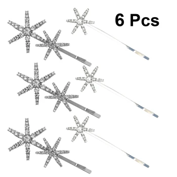 

6Pcs Hair Clips Star Shaped Sparking Hairclips Fashion Stylish Hairpins Bobby Clip for Student Lady Woman
