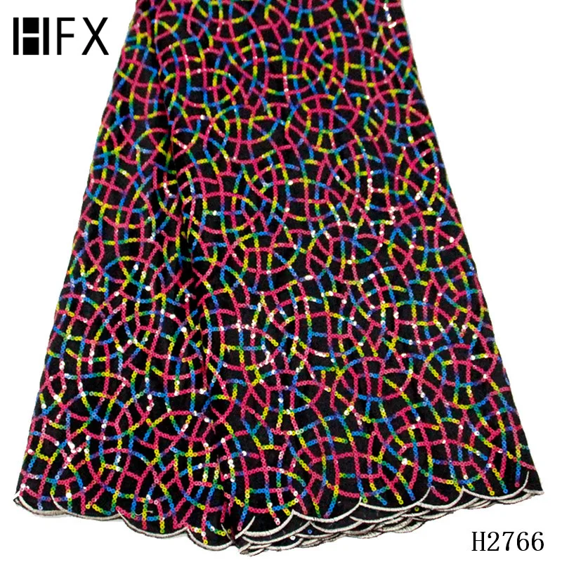 HFX фиолетовый Африканский цвет кружевная ткань Высококачественная французская бархатная ткань с кружевом с блестками кружевная ткань для свадебной вечеринки F2766