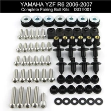 For Yamaha YZF R6 YZF-R6 2006 2007 Complete Full Fairing Bolts Kit Fairing Clips Nuts Screws Motorcycle Stainless Steel For Yamaha YZF R6 YZF-R6 2006 2007 Complete Full Fairing Bolts Kit Fairing Clips Nuts Screws Motorcycle Stainless Steel