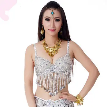 

2020 New belly dance costume Six flowers beading bra belly dancing clothes Sexy night dance Bellydance BRA