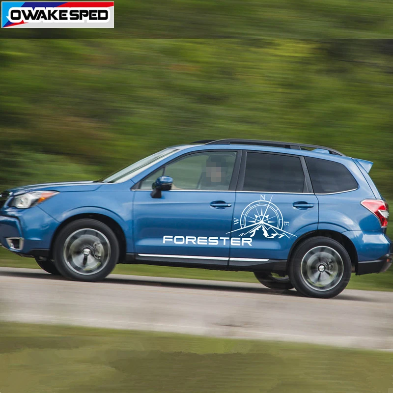 Compass Forester Graphics Sticker Car Body Decor Decals For Subaru Forester AT MT Off Road Styling Auto Door Side Stickers (1)