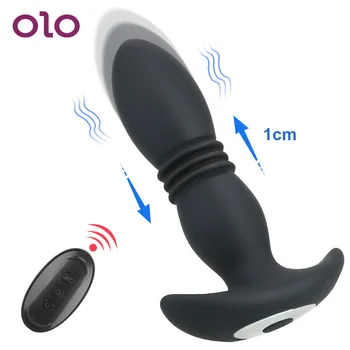 OLO Dildo Butt Plug Vibrator Telescopic Vibrating Wireless Remote Control Prostate Massager Anal Vibrator Sex Toys for Women Men 1