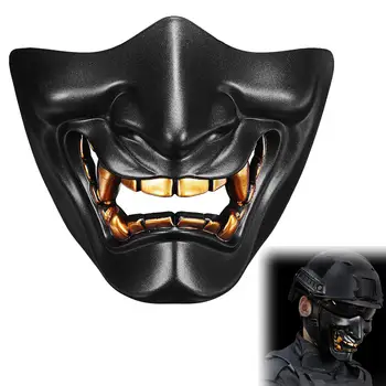 

Halloween Party Halloween Costume Cosplay Tooth Decay Evil Demon Samurai Half Cover Mask Party Scary Decoration