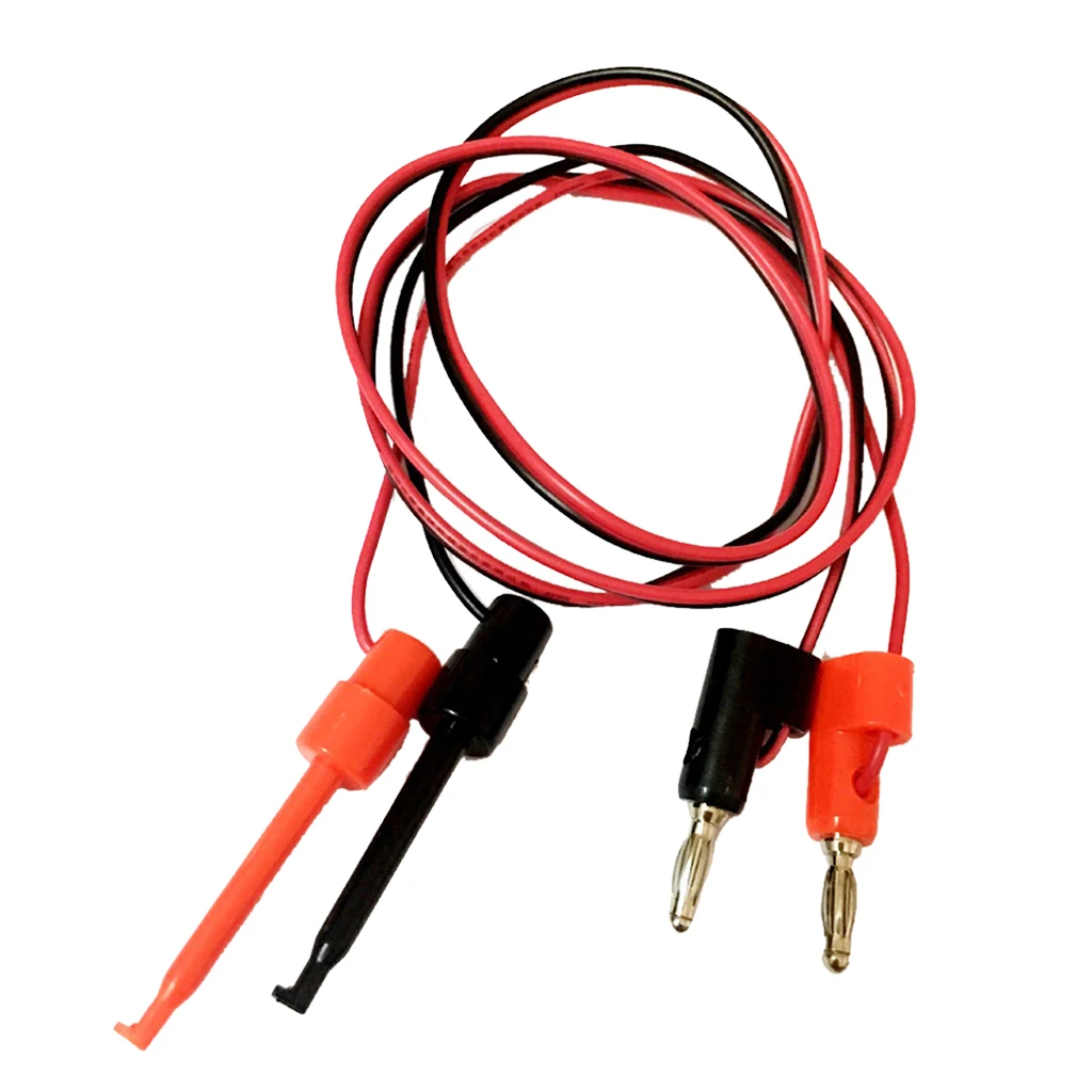 Multimeter Banana Plug to Test Hook Wire Cable 39-inch Flexible Test Cable with Protective Soft Silicone for Electrical Testing