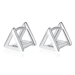 Fenchen бренд треугольной формы подлинное серебро 925 пробы клип на серьги для женщин прекрасный классический стиль ювелирные украшения AE223