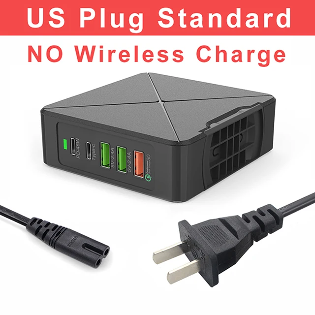 US Plug F88 75 Вт USB зарядное устройство PD type C быстрое зарядное устройство для iPhone 8 X XR Qi Беспроводное зарядное устройство для samsung мобильного телефона QC 3,0 быстрое настенное зарядное устройство - Тип штекера: US Plug F88