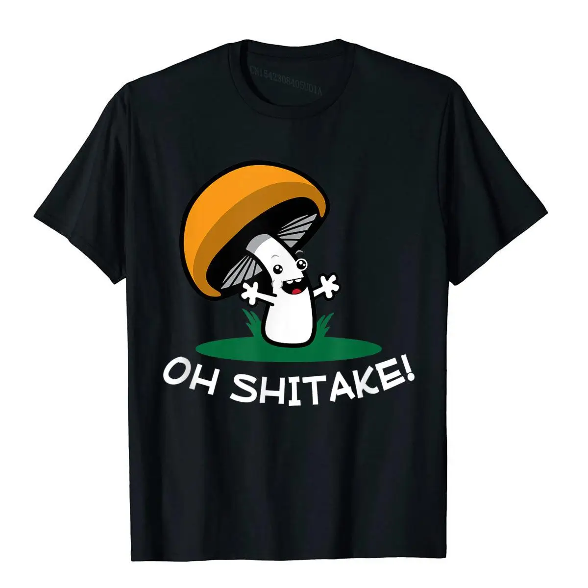 Oh Shitake Funny Mushroom Pun T-Shirt__B14332black