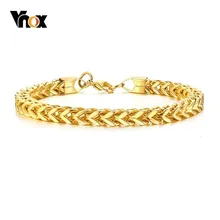 Vnox, 6 мм, широкая цепочка, браслеты для мужчин, ювелирное изделие, нержавеющая сталь, полированное звено, браслет на запястье, 8,66 дюйма