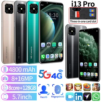 

Global Version i13 pro phone 8-core 128/256 GB Mobile Phone 5.7" Cellphone Smartphone Cheap phone free shipping mobile phones