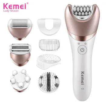 

KM-8001 5 In 1 Rechargeable Shaver Electric Epilator Shaving Hair Remover Women Depilation Massager Callus Removal Sets
