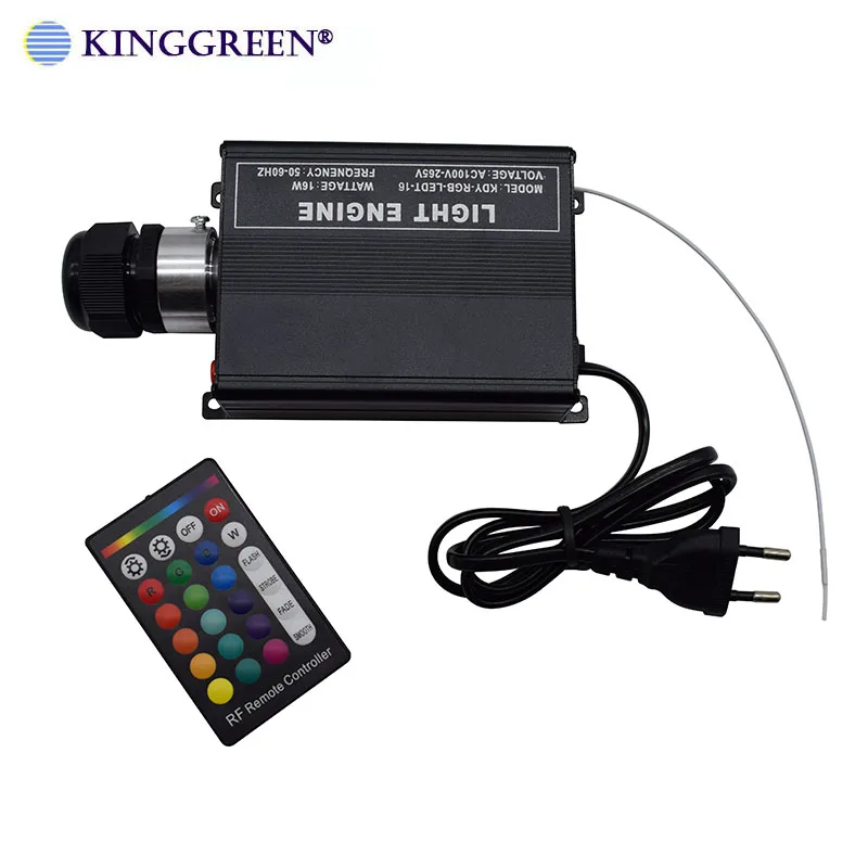 1X High Brightness RGB LED lighting 16W fiber optic light engine with 24key RF remote controller fiber optic lamp