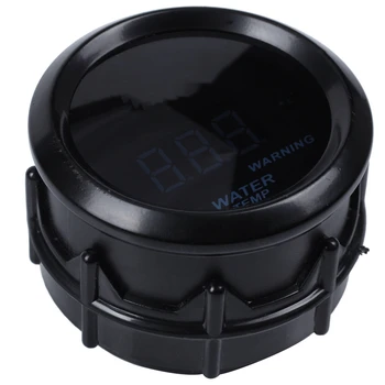 

52mm 2.0 inch LCD 40~120 Celsius Degree Auto Car Digital Water Temperature Meter Gauge with Warning Sensor Light - Black
