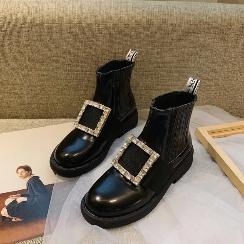 Женские ботинки коллекция 2019 года классические женские зимние на низком каблуке
