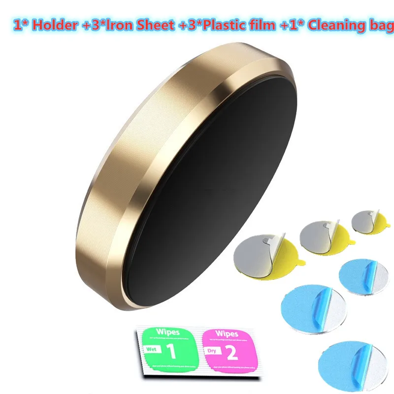 Round Golden Магнитный автомобильный держатель для телефона для IPhone, huawei, samsung, Xiaomi, мобильный телефон, автомобильный держатель на вентиляционное отверстие, Магнитная подставка для huawei P30 20, роскошный - Цвет: Round Golden
