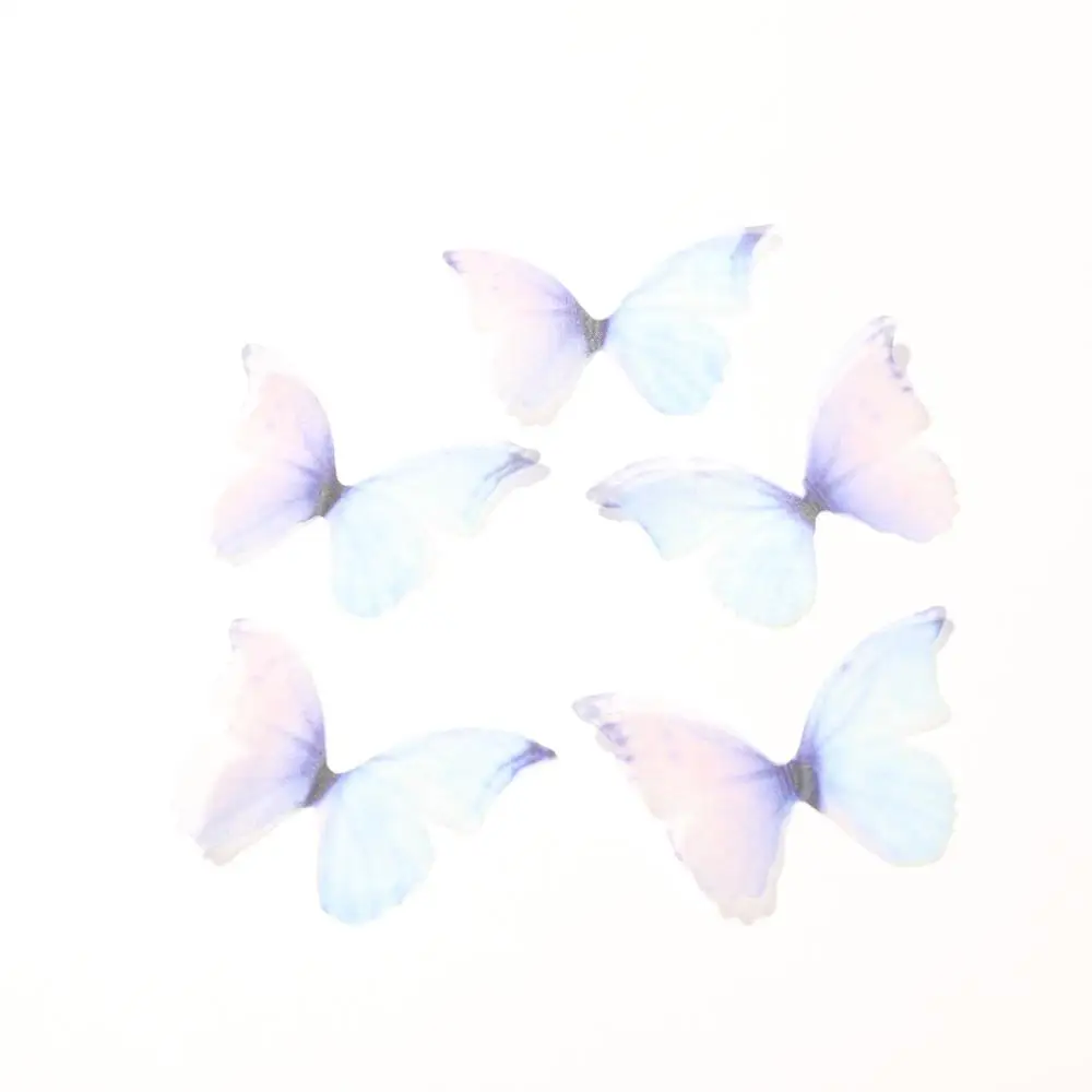 Mesh Butterfly Applique 10pcs Tulle Butterfly 3 Size Party Christmas Festival Wedding Decor Dress Needlework Decora handmade Craft Accessories