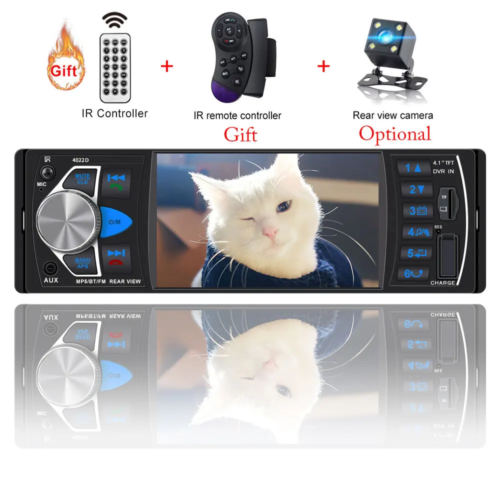 Авторадио 1 Din автомобильное радио Bluetooth oto teypleri камера заднего вида 4022d тюнер estereo