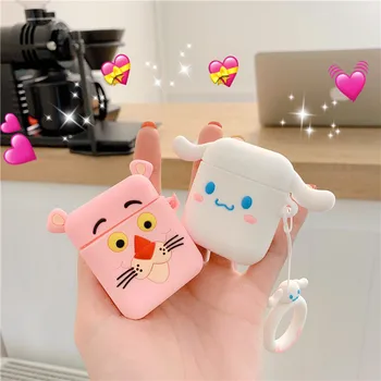 

For AirPods 1 2 Case Cute Cartoon Pink Panther White Dog Soft Silicone Earphone Cases For Apple Airpods Case Cover Funda