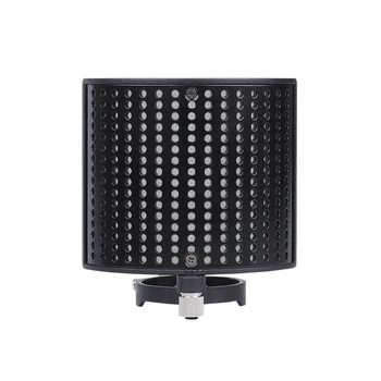 

Condenser Microphone Shield Windscreen Screen Universal Mic Stand Mounting Blowout Preventer Bracket for Recording Broadcast