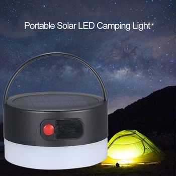 

Portable Solar LED Camping Lantern Light Tent Hanging Flashlight 4 Lighting Modes Adjustable Emergency Night Lamp