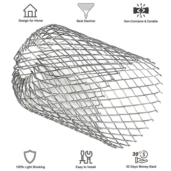 

4pcs Stop Blockage Cover Mesh Gutter Guard 3 Inch Drain Durable Leaves Debris Anti Rust Strainer Practical Aluminum Filter Eave