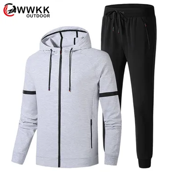 

2019 set Mens 2 pc zipper autumn casual sport tracksuit male jacket + pans suit moleton Masculino
