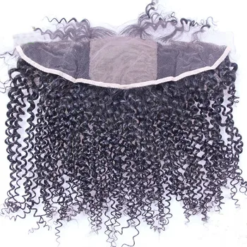 

iVogue 13*4 Silk Base Lace Frontal Human Hair Brazilian Remy Kinky Curly Silk Top Lace Frontal Closure Free Part Natural Black