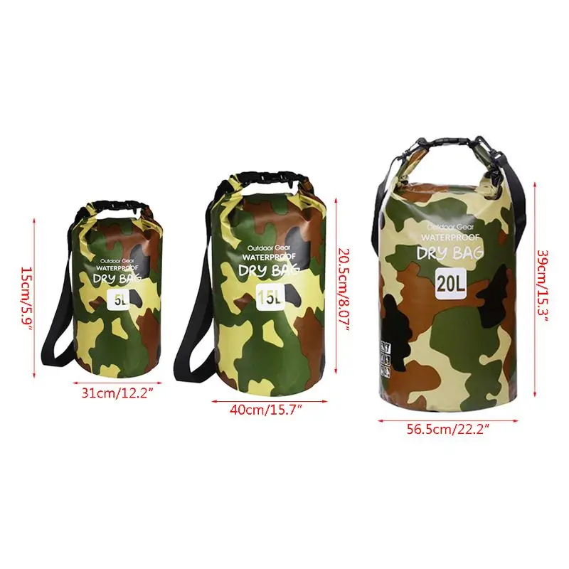 PVC Waterproof Bag 5L 15L 20L Foldable Man Women Beach Swimming Bag Rafting River Ocean Waterproof storage bag