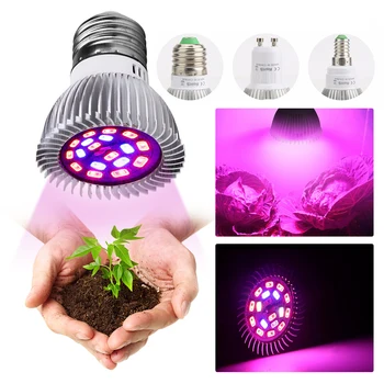 

18 LED Grow Light Led Plant Light E27 E14 GU10 8w Grow Lamp Home Garden Greenhouse Hydroponic Bulb Indoor Plants Veg and Flower