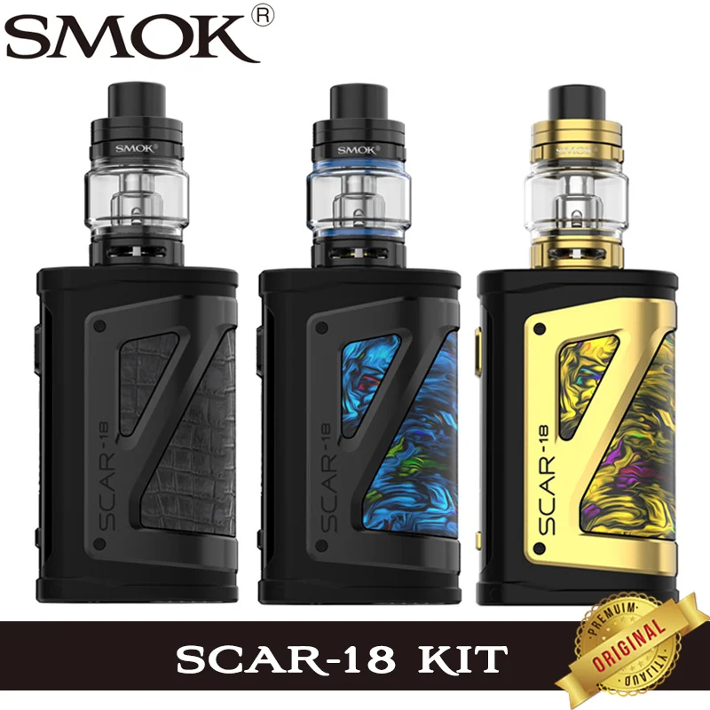 SMOK-Kit de vapeo Original SCAR-18, 230W, caja MOD para vapeo con tanque atomizador TFV9 de 6,5 ml, bobina de metal V9, vaporizador de cigarrillo electrónico